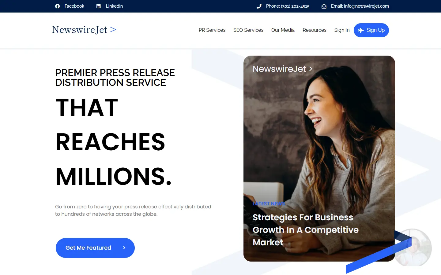 Newswire Jet homepage