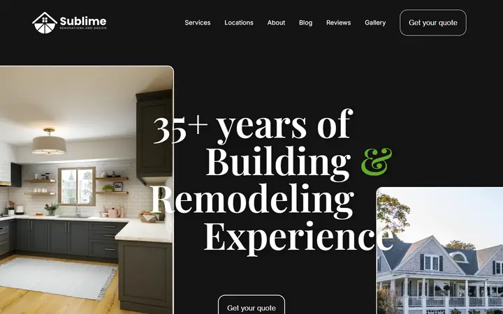 Sublime Renovations website